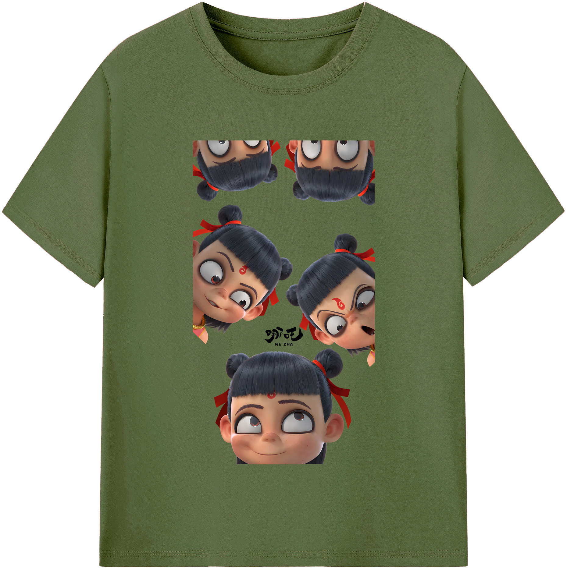 （画像用） Ne Zha 2 ナタ 魔童の大暴れ 綿100％半袖Tシャツ（フロントプリント）